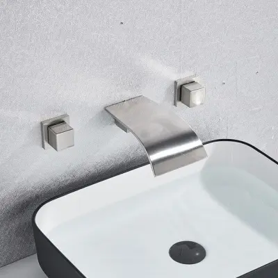 Oblikovanje | Mešalna armatura za kad in umivalnik | Gumbi | Curved Spa | Brušeno nerjaveče jeklo