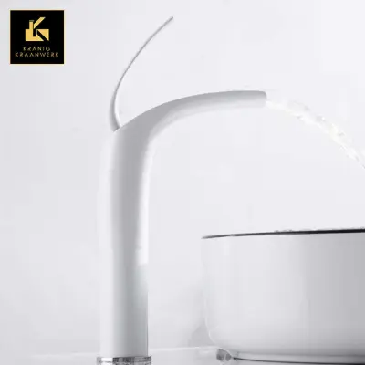 Dizajn Mešalna pipa | Pipa za umivalnik in fontano | Veralien v belem | Minimalizem