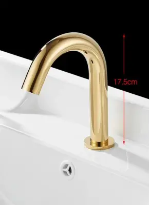 Senzor Ultima razreda A | Brezdotična pipa | WC soba | Bleščeče zlato | Minimalizem