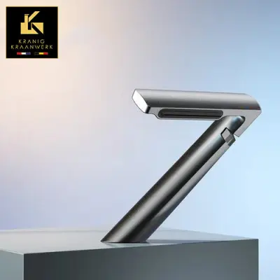 Pipa za umivalnik in fontano | Veliki Z | Minimalizem | Zlato črno bela kromirana kovina iz nerjavečega jekla