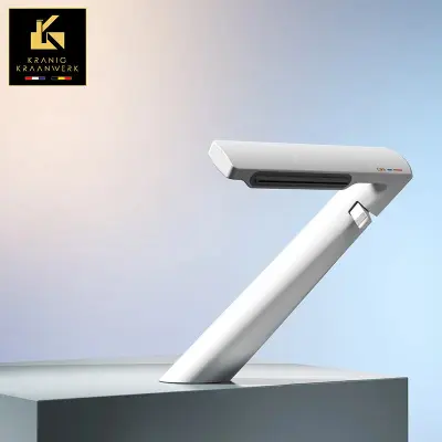 Pipa za umivalnik in fontano | Veliki Z | Minimalizem | Zlato črno bela kromirana kovina iz nerjavečega jekla