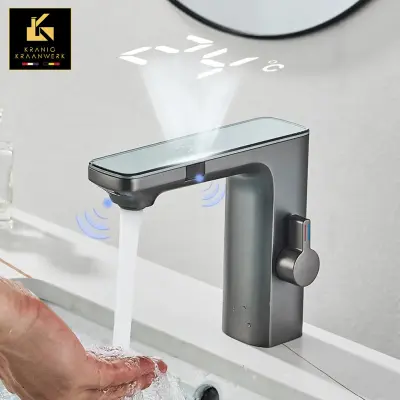 Pipa Ultra Sensor s prikazom temperature in dvojnim senzorjem | WC soba | Mešalna pipa | Gini