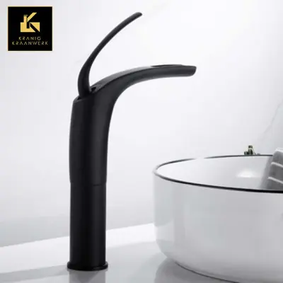 Dizajn Mešalna pipa | Pipa za umivalnik in fontano | Veralien v črnem | Minimalizem