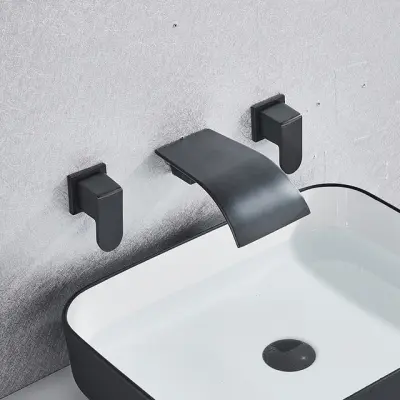 Mešalna armatura za kad in umivalnik | Ročice | Curved Spa | Mat črna