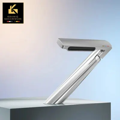 Pipa za umivalnik in fontano | Veliki Z | Minimalizem | Zlato črno bela kromirana kovina iz nerjavečega jekla