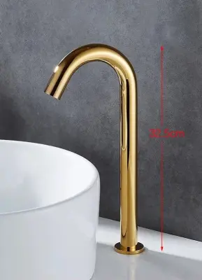 Senzor Ultima razreda A | Brezdotična pipa | WC soba | Bleščeče zlato | Minimalizem