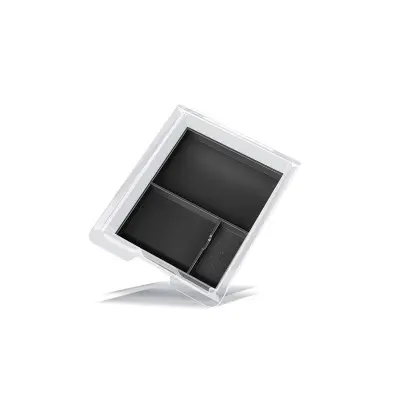 Organizator za sredinsko konzolo za Tesla Model 3/Y - napol zavita silikonska podloga & prozorna škatla - siva Black  Model 4