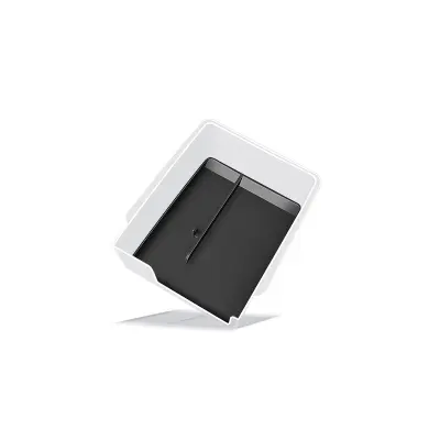 Organizator za sredinsko konzolo za Tesla Model 3/Y - napol zavita silikonska podloga & prozorna škatla - siva Black  Model 3