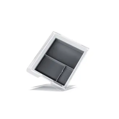 Organizator za sredinsko konzolo za Tesla Model 3/Y - napol zavita silikonska podloga & prozorna škatla - siva Grey  Model 2