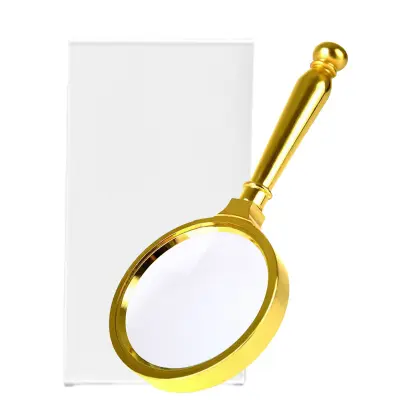 Pozlačeno povečevalno steklo z okroglim ročajem  80 mm