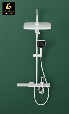 Pipa za prho | izjemno lep nadometni tuš set | Minimalističen slog | Bernadette | Bela