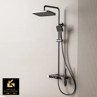 Ekskluzivna pipa za prho | nadometna tuš garnitura zaslon na dotik| Prelomno oblikovanje | Elianne | Gunmetal Grey