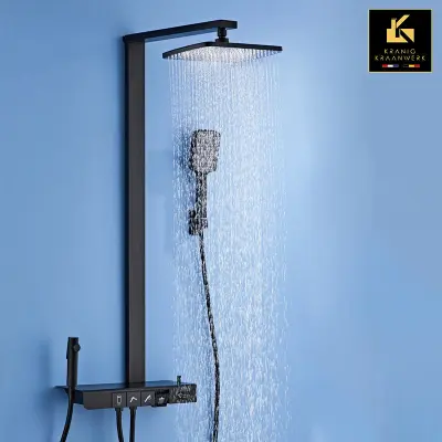 Pipa za prho | nadometna tuš garnitura | s ključi in fiksno palico | Kotni slog | Berend