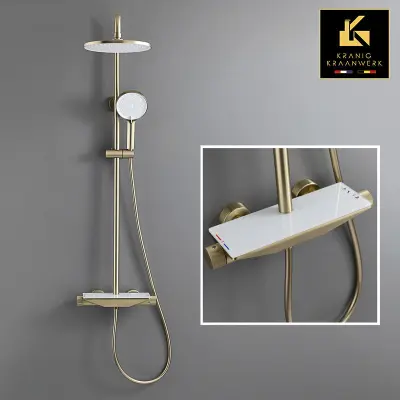 Ekskluzivna pipa za prho | nadometna tuš garnitura | Prelomno oblikovanje | Elvira | Gunmetal Grey | Bela | Zlato | Chrome