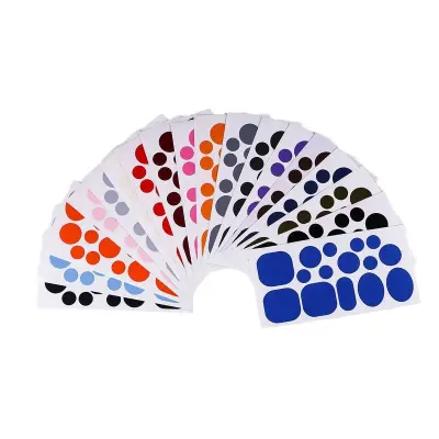 Večbarvni našitki za popravilo puhovk - 18 pak   tip kroga