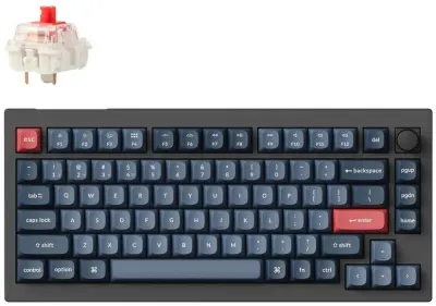 Keychron V1 Max QMK/VIA Brezžična Mehanska Tipkovnica, Bluetooth / 2.4 GHz, Red Linear Switch, US Layout, V1M-D1