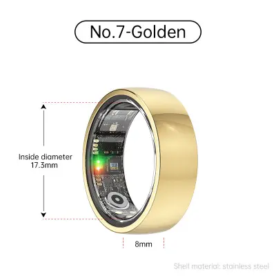 Smart Ring R1000 – Monitor spanja, Bluetooth 5.0, Monitor kisika v krvi Gold 7