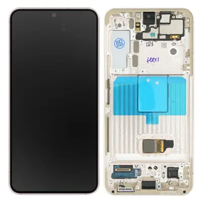 Originalni zaslon Samsung S22, celoten blok z dinamicnim zaslonom AMOLED, vijolicno steklo na dotik, servisni paket