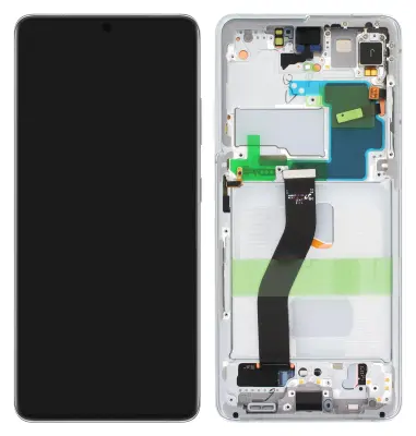 Originalni zaslon Galaxy S21 Ultra: LCD steklo na dotik, servisni paket - srebrn