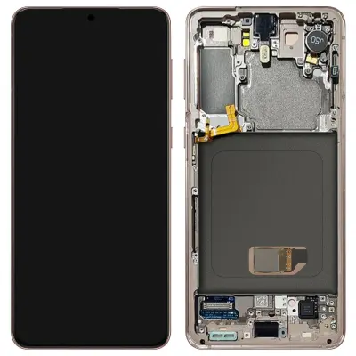 Originalni zaslon Samsung Galaxy S21: LCD steklo na dotik, servisni paket - vijolicen