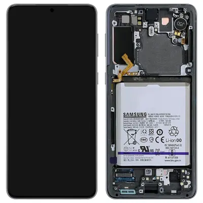 Originalni zaslon Samsung S21: LCD zaslon na dotik, servisni paket - siv