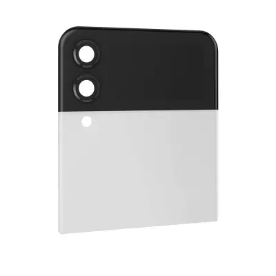 Originalni zgornji zadnji stekleni zunanji zaslon Samsung Galaxy Z Flip 4, bel