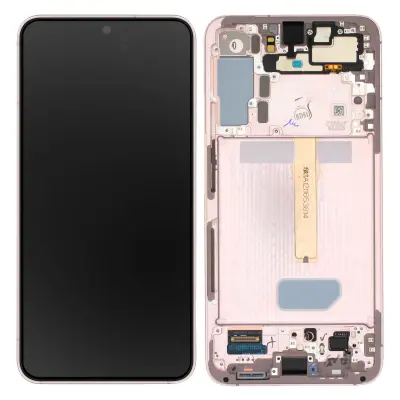 Originalni zaslon Galaxy S22 Plus, celoten blok z dinamicnim zaslonom AMOLED, roza steklo na dotik, servisni paket