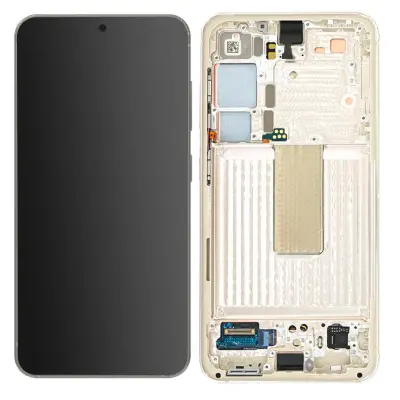 Originalni LCD zaslon na dotik Samsung S23 - servisni paket, krem