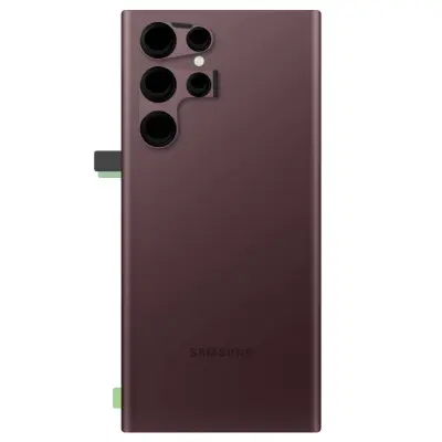 Originalni pokrov baterije Samsung S22 Ultra Burgundy z zašcitnim steklom kamere