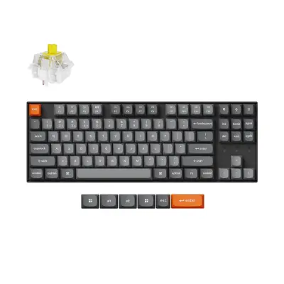 Keychron K8 Max Brezžična Mehanska Tipkovnica, Bluetooth / 2.4 GHz, Bela osvetlitev, Super Banana Switch, US Layout, K8M-A4