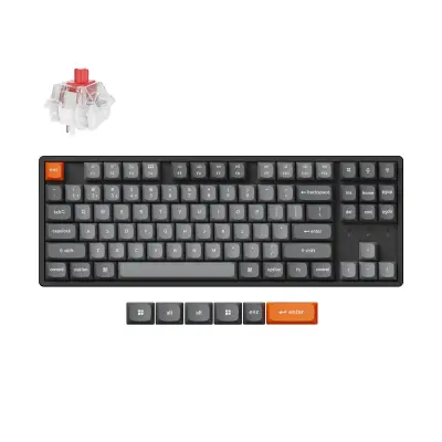 Keychron K8 Max Brezžična Mehanska Tipkovnica, Bluetooth / 2.4 GHz, Hot-Swap, Super Red Switch, US Layout, K8M-J1