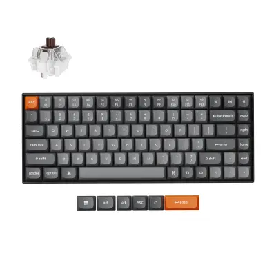 Keychron K2 Max Brezžična Mehanska Tipkovnica, Bluetooth / 2.4 GHz, Bela osvetlitev, Super Brown Switch, US Layout, K2M-A3