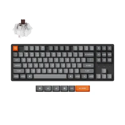 Keychron K8 Max Brezžična Mehanska Tipkovnica, Bluetooth / 2.4 GHz, Hot-Swap, Super Brown Switch, US Layout, K8M-J3
