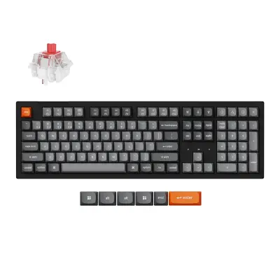 Keychron K10 Max Brezžična Mehanska Tipkovnica, Bluetooth / 2.4 GHz, Bela osvetlitev, Super Red Switch, US Layout, K10M-A1