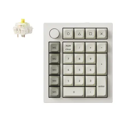 Keychron Q0 Max QMK Brezžična Numerična Tipkovnica / Bela / Gateron Jupiter Banana / Q0M-P4