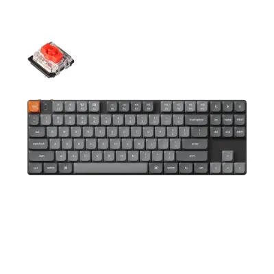 Keychron K1 Max Brezžična Mehanska Tipkovnica Low-Profile, Bluetooth / 2.4 GHz, Bela osvetlitev, Gateron Red, US Layout, K1M-A1