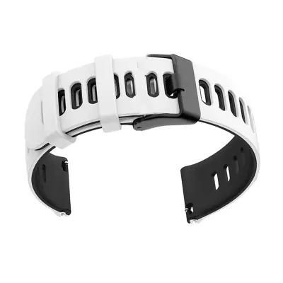 Silikonski pašček za uro White+Black 20 mm