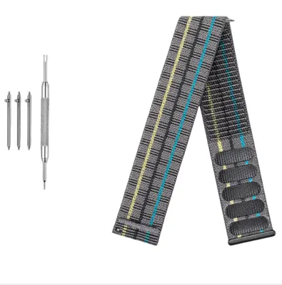 Najlonski pašček za uro Garmin, združljiv z modeli 22 mm - Forerunner 245/255/265M Black + gray dots