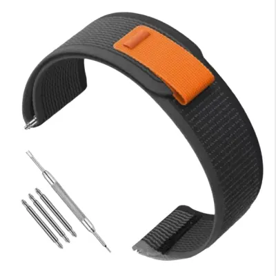 Najlonski pašček za uro Garmin, združljiv z modeli 22 mm - Forerunner 245/255/265M Black + gray dots