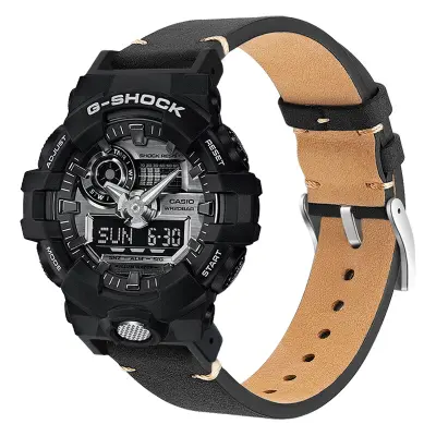 Usnjen pašček za uro Casio G-SHOCK DW-5600/GWB5600/GA-2100 Black  Model 1