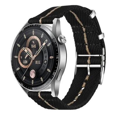 Nato trak za uro iz najlona Jacquard Black 22 mm