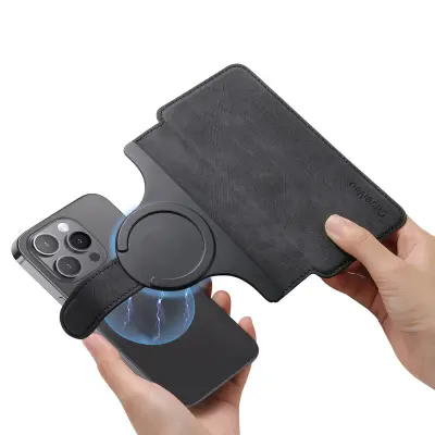 Magnetni preklopni ovitek za telefone Black L