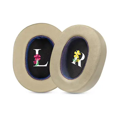 Nadomestne blazinice za slušalke Sony WH-1000XM5 - šampanjec z vijolično jagnječjo kožo