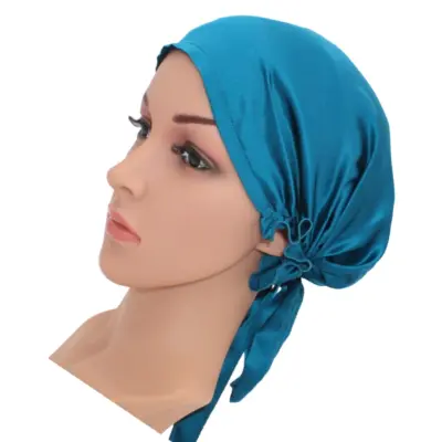 Svilena spalna kapa za nego las - zračna in udobna NavyBlue