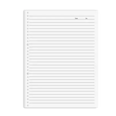 Polnilo za zvezek B5, 60 listov   Polnilo vodoravne črte