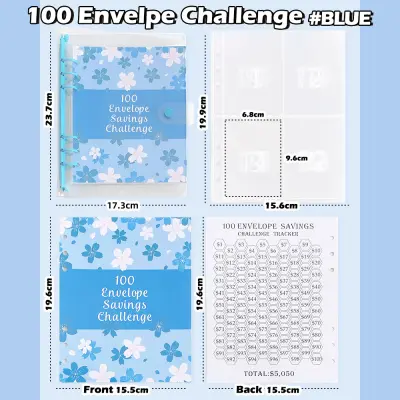 Beležka A5 Sakura z ovojnicami za denar Blue