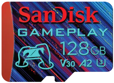 SANDISK GamePlay microSD card for Mobile Gaming 128GB with read speeds up to 190 MB/s