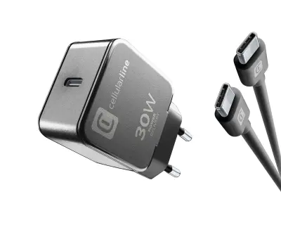 CELLULARLINE hišni polnilec 30 W + kabel USB-C - USB-C