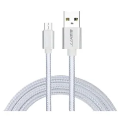 USB Eight Cable A MicroUsB 1MTS pleteni najlonski srebro. Aluminijasto ohišje