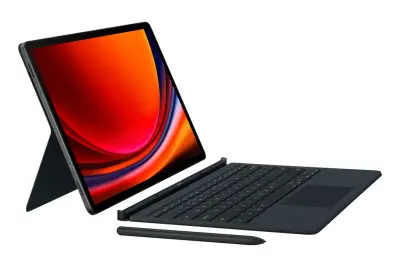 Odprta emb - Preklopna torbica s tipkovnico za SAMSUNG GALAXY TAB S9+/S9 FE+, črna